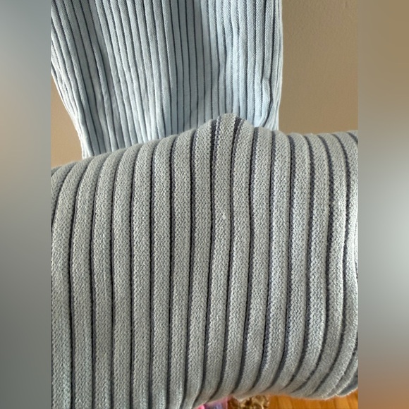 NWT - Fashion Nova Light Blue Ribbed Knit Cutout Midi Dress - Picture 5 of 8